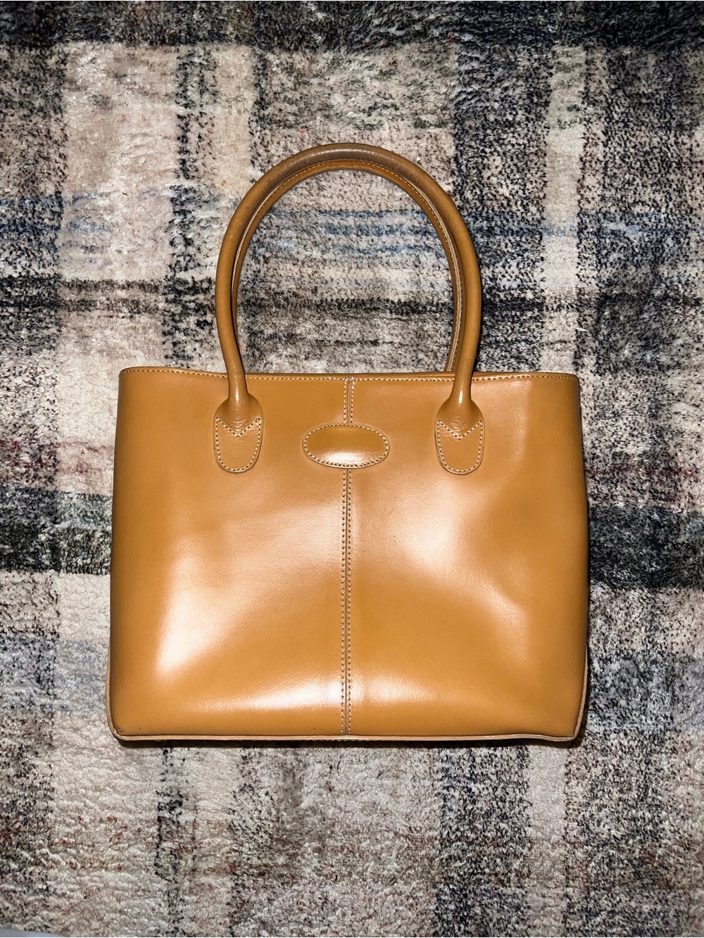 Focus Paris Structured Tan Leather Tote Handbag - Women's Everyday Carry